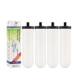 British Berkefeld Doulton 8674 Ultra Sterasyl Ceramic Filter Candle for Countertop Gravity Water Filter System Short Mount 7" - 4 Pack