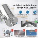 Waterdrop Stainless-Steel Faucet Water Filter, Carbon Block Water Filtration System, Tap Water Filter, Reduces Chlorine, Heavy Metals and Bad Taste, 𝐅𝐢𝐭𝐬 𝐒𝐭𝐚𝐧𝐝𝐚𝐫𝐝 𝐅𝐚𝐮𝐜𝐞𝐭 (4 Filter)