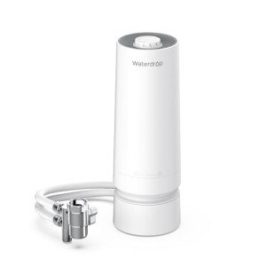 Waterdrop Countertop Water Filter, 4000 Gallons Water Filter for Sink Faucet and Filter Life Reminder, Reduces Heavy Metals, Bad Odor, and 99% Chlorine (1 Filter Included) WD-CTF-06