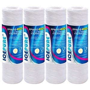 5 Micron 10" x 2.5" String Wound Sediment Water Filter Cartridge for Well filter Universal Replacement for Any 10 inch RO Unit, WP-5, Aqua-Pure AP110, CFS110, Culligan P5, WFPFC4002, WP-5, CW-MF,4PACK