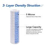 5 Micron 10" x 2.5" String Wound Sediment Water Filter Cartridge for Well filter Universal Replacement for Any 10 inch RO Unit, WP-5, Aqua-Pure AP110, CFS110, Culligan P5, WFPFC4002, WP-5, CW-MF,4PACK