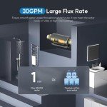 WISESKY 40/100 Auto Backwash Spin Down Sediment Filter- Reusable Whole House Sediment Water Filter- Pre-Filtration System for City/Tap Water, No BPA, No Lead, 1" MNPT + 3/4" FNPT × 2, WSU1