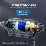 WISESKY 40/100 Auto Backwash Spin Down Sediment Filter- Reusable Whole House Sediment Water Filter- Pre-Filtration System for City/Tap Water, No BPA, No Lead, 1" MNPT + 3/4" FNPT × 2, WSU1