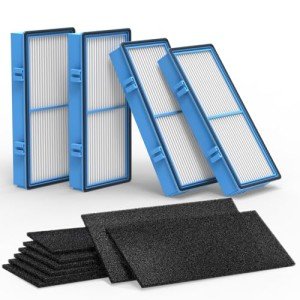 Colorfullife Replacement Filters for Holmes AER1 HEPA Type Total Air Filter Replacement Filters for HAPF30AT and HAP242-NUC, 4 HEPA + 8 Carbon Booster Filters