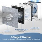 Bear Dazzle 3-in-1 H13 True HEPA Replacement Filter Compatible with Pure Enrichment PureZone Air Purifier Part# PEAIRPLG 4 Pack