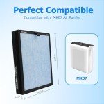 Larayci MK07 Air Filter Replacement HEPA Filter, Compatible with MK07 Air Cleaner Purifier, True HEPA Filter with Activated Carbon Filter,4-in-1 High-Efficient H13 HEPA Air Filter, Pack of 2