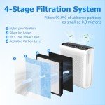Larayci MK07 Air Filter Replacement HEPA Filter, Compatible with MK07 Air Cleaner Purifier, True HEPA Filter with Activated Carbon Filter,4-in-1 High-Efficient H13 HEPA Air Filter, Pack of 2