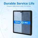 Larayci MK07 Air Filter Replacement HEPA Filter, Compatible with MK07 Air Cleaner Purifier, True HEPA Filter with Activated Carbon Filter,4-in-1 High-Efficient H13 HEPA Air Filter, Pack of 2