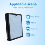 Larayci MK07 Air Filter Replacement HEPA Filter, Compatible with MK07 Air Cleaner Purifier, True HEPA Filter with Activated Carbon Filter,4-in-1 High-Efficient H13 HEPA Air Filter, Pack of 2