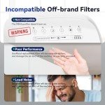 Membrane Solutions MSA3/MSA3S Genuine Original Air Purifier Filter Replacement 4 Pack, Upgraded 4-in-1 H13 True HEPA Filter with OdallerPure Technology,