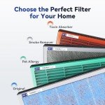 Membrane Solutions MSA3/MSA3S Genuine Original Air Purifier Filter Replacement 4 Pack, Upgraded 4-in-1 H13 True HEPA Filter with OdallerPure Technology,