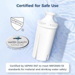 3-Pack Water Filter Replacements for Brita Water Pitchers and Dispensers, NSF 53 Certified to Reduce Chlorine and Bad Taste, BPA free