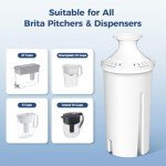 3-Pack Water Filter Replacements for Brita Water Pitchers and Dispensers, NSF 53 Certified to Reduce Chlorine and Bad Taste, BPA free