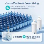 3-Pack Water Filter Replacements for Brita Water Pitchers and Dispensers, NSF 53 Certified to Reduce Chlorine and Bad Taste, BPA free