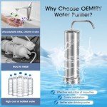 OEMIRY Countertop Water Filter System, NSF/ANSI 42 Certified, Stainless Steel 8000 Gallons Faucet Water Filter, Reduces 99.99% Lead, Chlorine, Heavy Metals, Bad Taste & Odor (1 Filter Included)