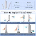 OEMIRY Countertop Water Filter System, NSF/ANSI 42 Certified, Stainless Steel 8000 Gallons Faucet Water Filter, Reduces 99.99% Lead, Chlorine, Heavy Metals, Bad Taste & Odor (1 Filter Included)