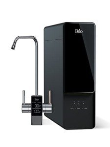 Brio AQUUS TROE600COL Reverse Osmosis Water Filtration System, 4-Stage Tankless RO Water Filter System for Under Sink, 600 GPD, 1.5:1 Pure to Drain, Reduces TDS, Smart Faucet, USA Support, Black