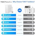 TOKIT AkuaPure U1 SE Reverse Osmosis System, Tankless Reverse Osmosis Water Filter, NSF/ANSI 58, Under Sink Water Filter RO System with Faucet,400 GPD 2:1 Pure to Drain,Reduces TDS