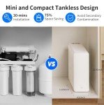 TOKIT AkuaPure U1 SE Reverse Osmosis System, Tankless Reverse Osmosis Water Filter, NSF/ANSI 58, Under Sink Water Filter RO System with Faucet,400 GPD 2:1 Pure to Drain,Reduces TDS