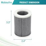 Makeufre Replacement Filter, Compatible with Pure Enrichment PureZone Mini Portable Air Purifier PEPERSAP, 4Pack