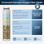 WATERLACE Filtered Shower Head with Handheld, 3 Modes High Pressure Showerhead with 4.7'' SS Panel and Anti-clog Liquid Silicone Nozzles, Shower Filter for Hard Water, Remove Chlorine and Contaminant