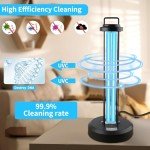 coospider-repta 38W UV Light, Portable Ultraviolet Light with 3-Gear Timer and Remote Control, 110V UV Light, 99.99% UVC Cleaning Lamp for Home, Office, Hotel, School