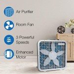 Lasko Air Flex 20" 2-in-1 Box Fan and Air Purifier in One with MERV10 Air Purifying Filter for Cleaner and Cooling Breeze, 3 Speeds, Steel Body, FF305
