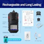 Gas Detector with Pump, 4 Gas Monitor Multi Gas Detector CO EX O2 H2S Monitor, 3000mAh Rechargeable 4 Gas Monitor with Calibration Kit, Portable LCD Display with Clip Sewer Gas Detector 4 Gas Meter