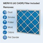 Lasko Air Flex 20" 2-in-1 Box Fan and Air Purifier in One with MERV10 Air Purifying Filter for Cleaner and Cooling Breeze, 3 Speeds, Steel Body, FF305