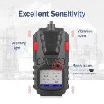 Gas Detector with Pump, 4 Gas Monitor Multi Gas Detector CO EX O2 H2S Monitor, 3000mAh Rechargeable 4 Gas Monitor with Calibration Kit, Portable LCD Display with Clip Sewer Gas Detector 4 Gas Meter