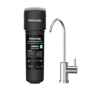 Waterdrop 10UB-ALK Alkaline Under Sink Water Filter, Reduces Chlorine, Bad Taste & Odor, 6-12 months, Under Sink Water Filter System with Faucet, Easy Installation