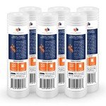 Aquaboon Whole House 1 Micron 10 x 2.5 PP Grooved Sediment Water Filter Cartridge Replacement Compatible with AP110, WHKF-GD05, CFS110, P5, 6-Pack