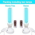 BAIMNOCM Total 50 Watt UV Light, UVC Lamp with E26 Base and Remote Control, UV Light Bulb for Basement/Bedroom/Kitchen 2 Count 25W