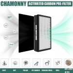 CHAMONNY A2 True HEPA Replacement Filter Size A2, Compatible with Filtrete FAP-C02-A2, FAP-C03-A2, FAP-T03-A2, FAP-SC02L Air Purifier, Part # 1150101, 2 H13 True HEPA Filters + 4 Pre-filters