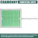 CHAMONNY Europa Toxin Remover Filter Replacement, Compatible with Afloia Europa Air Purifier, 3-in-1 H13 True HEPA Filter and Toxin Remover Filter, 2 Pack (Europa Green)