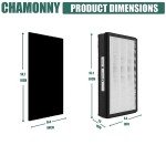 CHAMONNY A2 True HEPA Replacement Filter Size A2, Compatible with Filtrete FAP-C02-A2, FAP-C03-A2, FAP-T03-A2, FAP-SC02L Air Purifier, Part # 1150101, 2 H13 True HEPA Filters + 4 Pre-filters