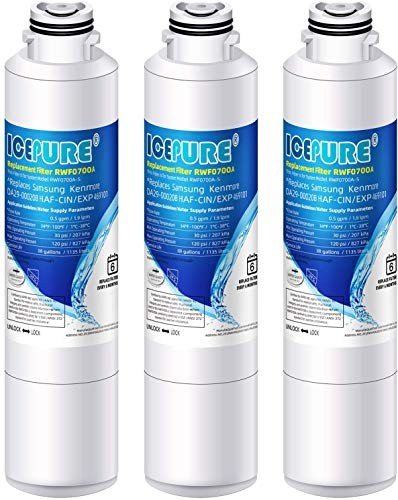 ICEPURE DA29-00020B Samsung Refrigerator Water Filter Replacement for DA29-00020A/B, HAF-CIN/EXP, RF28HFEDBSR, RF263BEAESR, RF263TEAESG, RF28HDEDBSR, HAF-CIN, RF4287HARS,RF4267HARS,DA97-08006A 3PACK