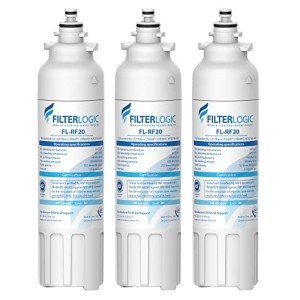 Filterlogic ADQ73613401 Refrigerator Water Filter, Replacement for LG® LT800P®, LT800PC, ADQ736134, ADQ73613402, LSXS26326S, LSXS26366S, LMXS30776S, LSXS26366D, LMXC23746S, 46-9490, 469490, Pack of 3