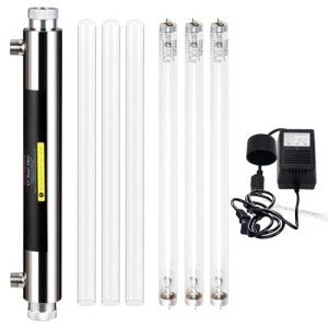 Geekpure Whole House U-V 6 GPM Water Filter System–Water Purifier with 3 UV Filter + 3 Quartz Sleeve (25 Watt)
