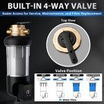 iSpring WSP50ARJ-BP, NSF Certified, Spin-Down Sediment Water Filter with Bypass, Upgraded Clear Housing, Jumbo Size, Flushable and Reusable, Touch-Screen Auto Flushing, 4 Modes, 50 Microns