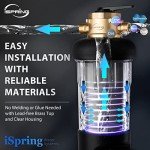 iSpring WSP50ARJ-BP, NSF Certified, Spin-Down Sediment Water Filter with Bypass, Upgraded Clear Housing, Jumbo Size, Flushable and Reusable, Touch-Screen Auto Flushing, 4 Modes, 50 Microns