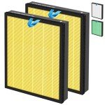 Vital 100S Pet Allergy Replacement Filter for LEVOIT Vital 100S/100S-P Air Purifier,3-in-1 H13 True HEPA High-Efficiency Activated Carbon Filter, Vital 100S-RF-PA (LRF-V102-YUS), 2 Pack, Yellow
