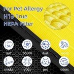 Vital 100S Pet Allergy Replacement Filter for LEVOIT Vital 100S/100S-P Air Purifier,3-in-1 H13 True HEPA High-Efficiency Activated Carbon Filter, Vital 100S-RF-PA (LRF-V102-YUS), 2 Pack, Yellow