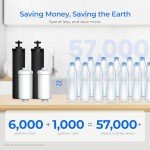 Waterdrop Upgrade Gravity-fed Water Filter System, with 𝐒𝐢𝐥𝐯𝐞𝐫 𝐈𝐨𝐧𝐬 Enhanced Filtration, Reduces Fluoride and up to 99% of Chlorine, with 4 Filters and Metal Spigot, 2.25G