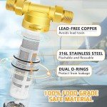 Boltigen 50/100 Micron Spin Down Sediment Filters, Reusable Flushable Whole House Sediment Filter for Well Water, 1" MNPT + 3/4" FNPT + 3/4" MNPT, Water Pre-Filtration System for City, Home