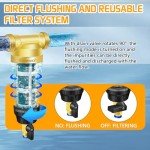 Boltigen 50/100 Micron Spin Down Sediment Filters, Reusable Flushable Whole House Sediment Filter for Well Water, 1" MNPT + 3/4" FNPT + 3/4" MNPT, Water Pre-Filtration System for City, Home