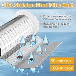 Boltigen 50/100 Micron Spin Down Sediment Filters, Reusable Flushable Whole House Sediment Filter for Well Water, 1" MNPT + 3/4" FNPT + 3/4" MNPT, Water Pre-Filtration System for City, Home