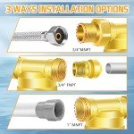 Boltigen 50/100 Micron Spin Down Sediment Filters, Reusable Flushable Whole House Sediment Filter for Well Water, 1" MNPT + 3/4" FNPT + 3/4" MNPT, Water Pre-Filtration System for City, Home