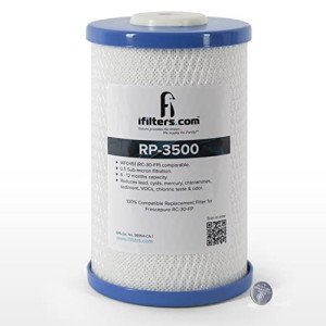 iFilters RP-3500 Carbon Block Drinking Water Filter Replacement Cartridge, 1000 GPD - 0.5 Micron | 100% Compatible Fit with Frescapure 3500 WF0451 | Reduces Lead, Cysts, Sediment, VOCs, Chlorine