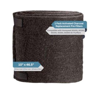 Honeywell 50100, 50150, 50200, 50250, 50300 Air Purifiers Compatible Pre Filter Deodorizes Air and Removes Odors With Activated Carbon and Zeolite To Extend Air Filter Life (1pack)
